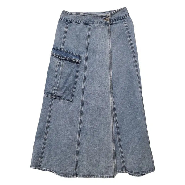 [BUNJANG] Mixxo Light Blue Denim Skirt Size 26 / 미쏘 연청 포켓 데님 스커트 160/66A 26