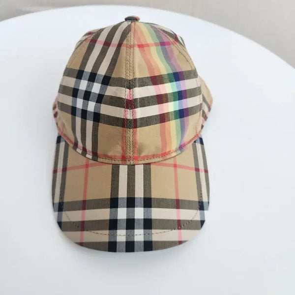 [BUNJANG] Burberry Rainbow Check Baseball Cap / 버버리 체크 야구 모자 레인보우