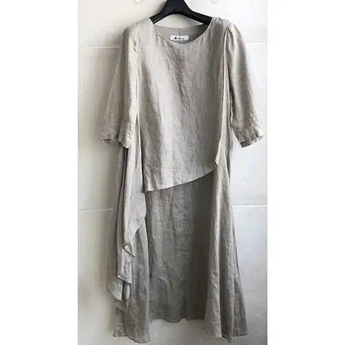 [BUNJANG] Linen 100% 5-Sleeve Midi Dress / 아신 정품/국산 - 66/새거수준