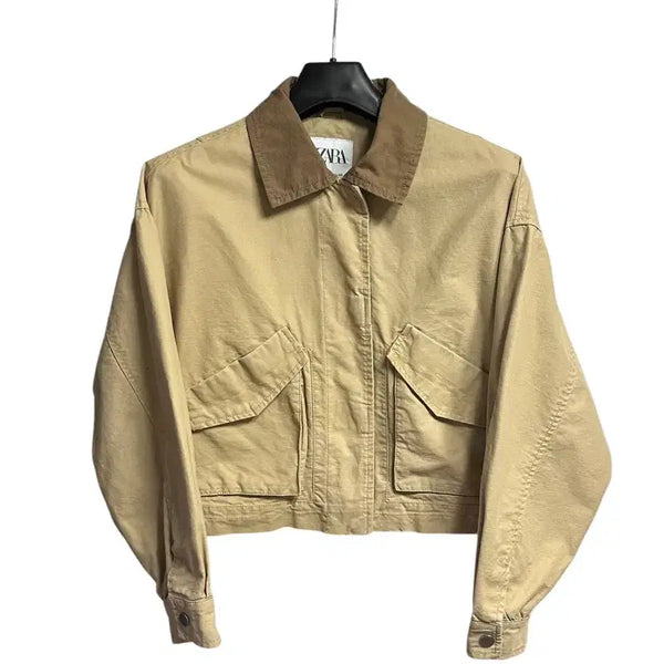 [BUNJANG] Zara Cropped Work Jacket Beige / (새상품) 자라 크롭 워크자켓 베이지