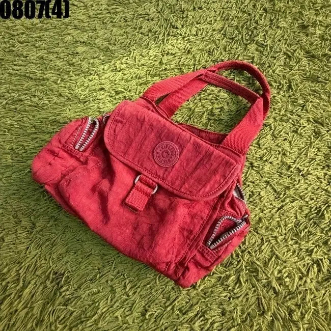[BUNJANG] Kipling Red Shoulder Bag 0807 / 키플링 레드 숄더백 0807