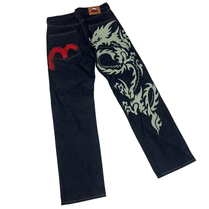[BUNJANG] Evisu Special Dragon Printing Denim Pants / 에비수 스폐셜 드래곤프린팅데님팬츠 34