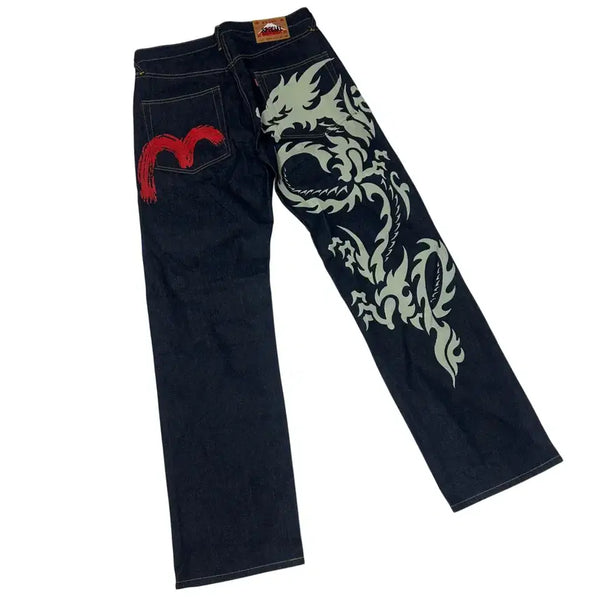 [BUNJANG] Evisu Special Dragon Printing Denim Pants / 에비수 스폐셜 드래곤프린팅데님팬츠 34