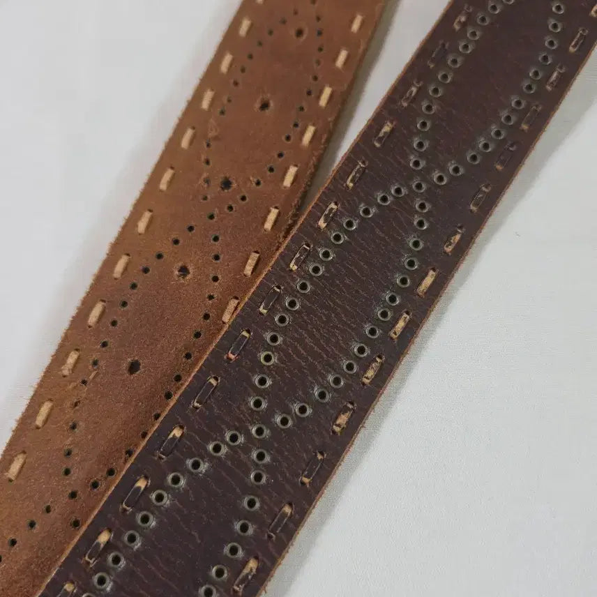 [BUNJANG] TAKEO KIKUCHI Vintage Punching Leather Stitch Belt / 타케오 키쿠치 TAKEO KIKUCHI 빈티지 펀칭 웨스턴 레더 스티치 벨트