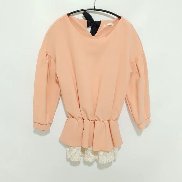 [BUNJANG] T.T.C Lace Layered 7-Sleeve Sweatshirt / T.T.C 레이스 레이어드 7부 맨투맨 F_M2907