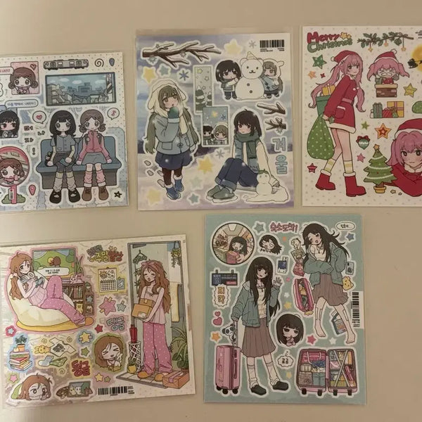 [BUNJANG] K-Journaling Character Sticker Set (12 Pieces, Bundle) / 다꾸 처분/인물 스티커 12개 세트 일괄