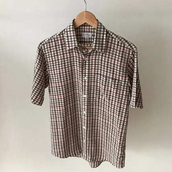 [BUNJANG] Burberry Linen Check Short Sleeve Shirt / 버버리 린넨 체크 반팔 셔츠