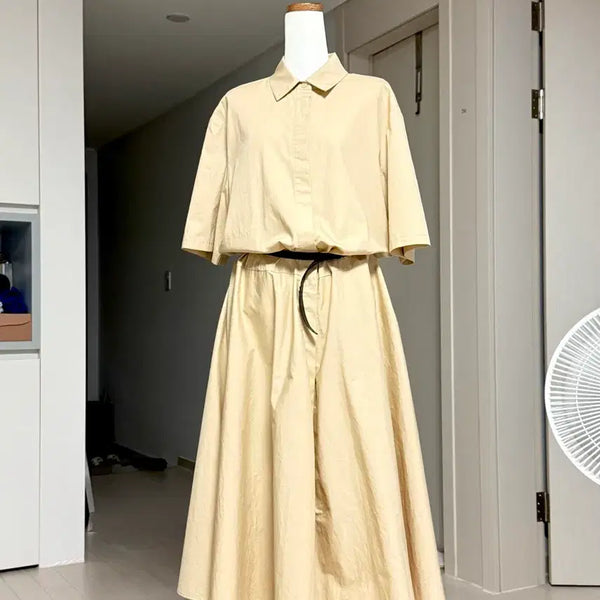 [BUNJANG] Beige Shirt Dress / 베이지색 셔츠 원피스