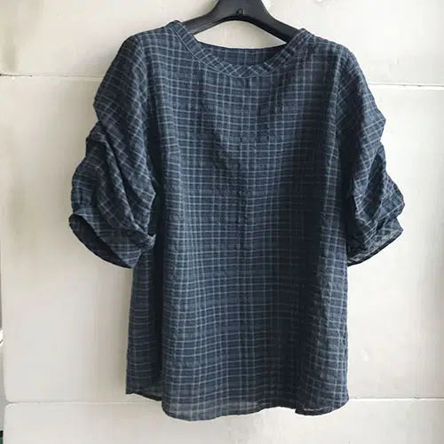 [BUNJANG] OARO Green Check Summer Blouse Polyester Blend / OARO 정품/2023 - 66.77/새거수준