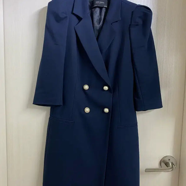 [BUNJANG] Zara Navy Puff Sleeve Dress Size S / 자라 네이비 퍼프 원피스 S(하객룩추천)