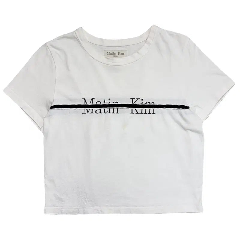 [BUNJANG] Matin Kim Logo Cutted Cropped Top M / MATIN KIM 로고 컷티드 크롭탑 M