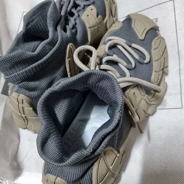 [BUNJANG] Kaki Grey Knit Socks Sneakers Size 38 / 카키 그레이 니트 삭스 스니커즈38 사이즈