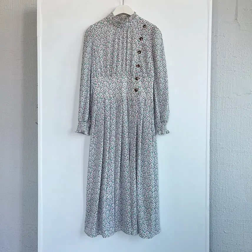 [BUNJANG] Plastic Island Pleated Pattern Long Dress S / 플라스틱 아일랜드 플리츠 패턴 롱 원피스 S