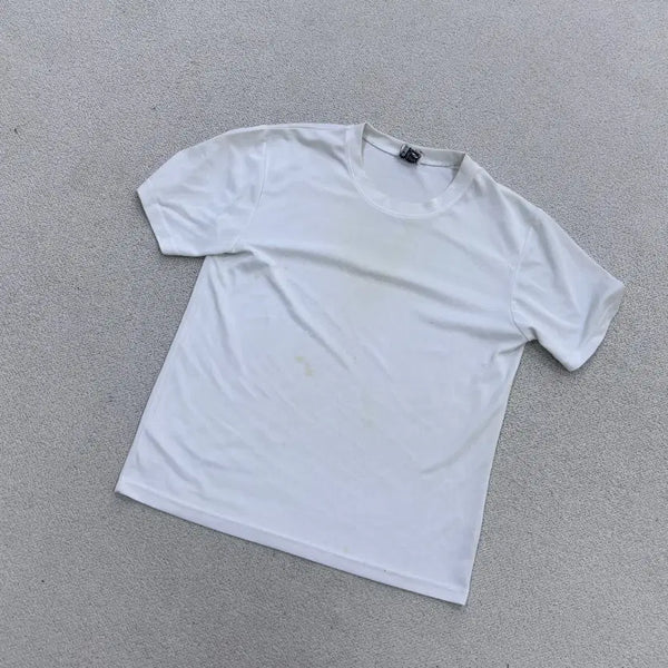 [BUNJANG] M Vintage Plain Short Sleeve T-Shirt / M 빈티지 여성 무지 반팔 티셔츠 0709E2
