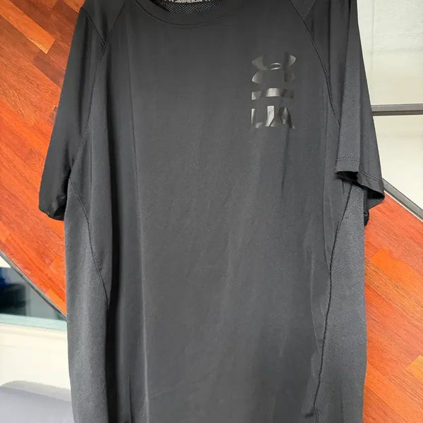 [BUNJANG] Under Armour Men's Short Sleeve T-Shirt L Black Logo / 언더아머 기능성 반팔티 L