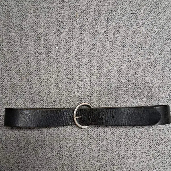 [BUNJANG] Vintage Leather Belt Silver Buckle / 빈티지가주벨트 usa