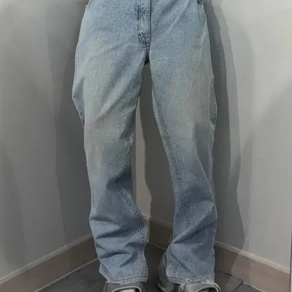 [BUNJANG] 40 LEE Vintage Washed Light Wash Denim Pants / 40 LEE 빈티지 워싱 연청 데님 팬츠