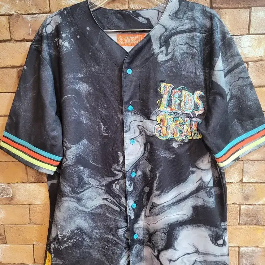 [BUNJANG] Zeds Dead Marvel Pattern Baseball Jersey Shirt (Size L) / [정품] ZEDS DEAD 마블 패턴 야구 저지 셔츠 (L 사이즈)