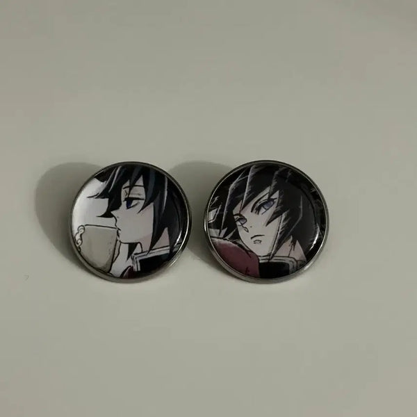 [BUNJANG] Demon Slayer: Kimetsu no Yaiba Giyu Tomioka Handmade Badge Bundle Set / 귀멸의 칼날 토미오카 기유 수제 뱃지 일괄 판매