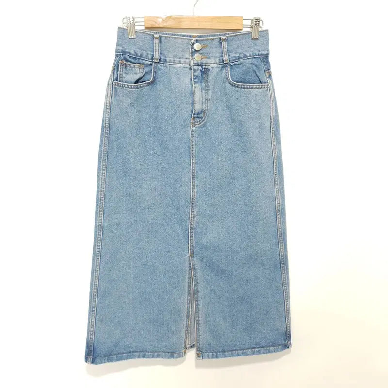 [BUNJANG] Two-Button Denim Long Skirt / 투버튼 데님 롱 스커트 L_M2913