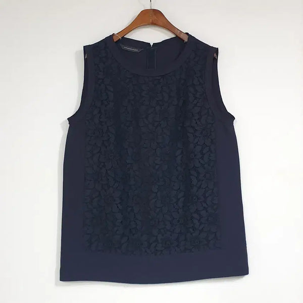 [BUNJANG] PRENDANG Sleeveless Blouse Navy Lace / PRENDANG 쁘렝땅 민소매 블라우스 66