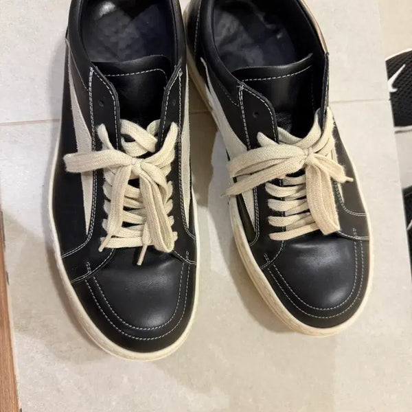 [BUNJANG] Rick Owens Luxor Leather Sneakers Black Milk / 릭오웬스 빈티지 스니커즈 룩소르 레더 블랙밀크(릭반스)