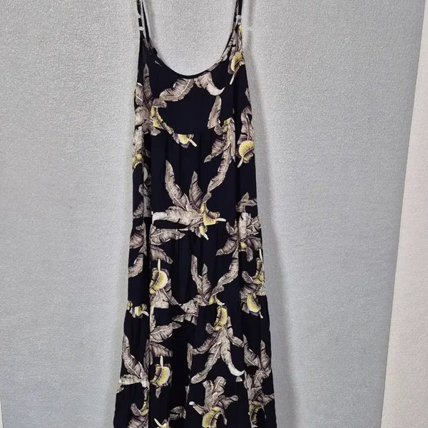 [BUNJANG] Tropical Print Bustier Long Dress / 뷔스띠에 나염 레이온 롱원피스 55