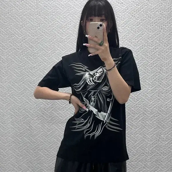 [BUNJANG] Michael's Street Tribal Reaper Print Short Sleeve T-Shirt L / 마이클스 스트릿 트라이벌 리퍼 사신 프린팅 반팔티 L C13712