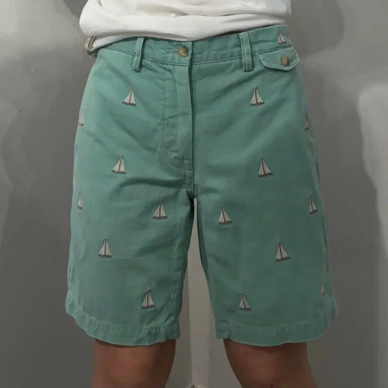 [BUNJANG] Polo Ralph Lauren Yacht Pattern Half Pants - Size 33 / 33 폴로 랄프 로렌 요트 패턴 하프 팬츠 민트