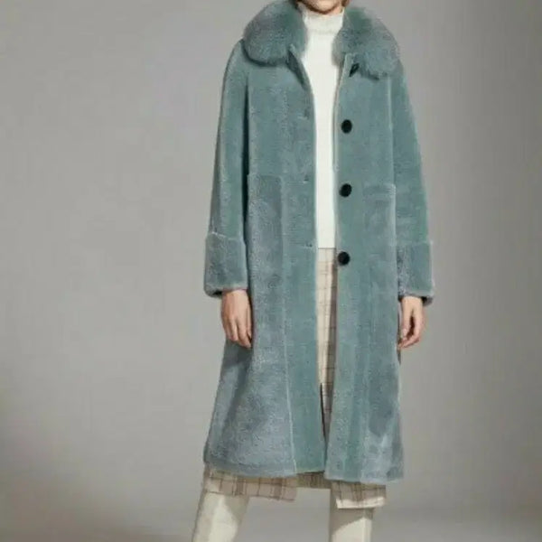 [BUNJANG] A&D Fox Fur Collar Wool Coat Mint / a&d사가폭스카라양모코트 새제품30000