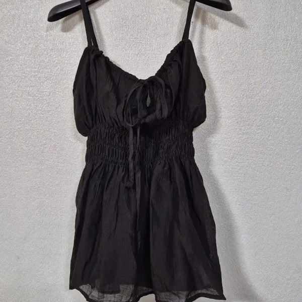 [BUNJANG] Smocked Camisole Blouse / 뷔스띠에 스모크 나시 블라우스 55~66