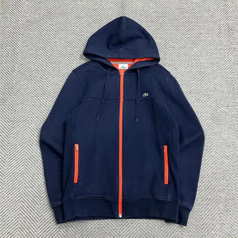 [BUNJANG] Lacoste Colorblock Zip-Up Hoodie (Model V5503) / 라코스테 배색 후드집업 v5503