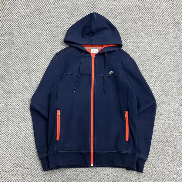 [BUNJANG] Lacoste Colorblock Zip-Up Hoodie (Model V5503) / 라코스테 배색 후드집업 v5503