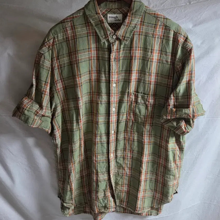 [BUNJANG] Roughside 23SS Linen Check Short-Sleeve Shirt / 러프사이드 23ss 린넨 반팔 체크 셔츠 3
