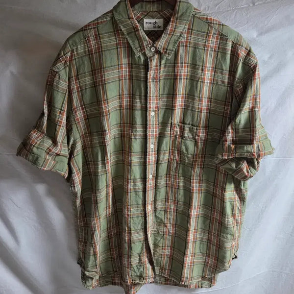 [BUNJANG] Roughside 23SS Linen Check Short-Sleeve Shirt / 러프사이드 23ss 린넨 반팔 체크 셔츠 3