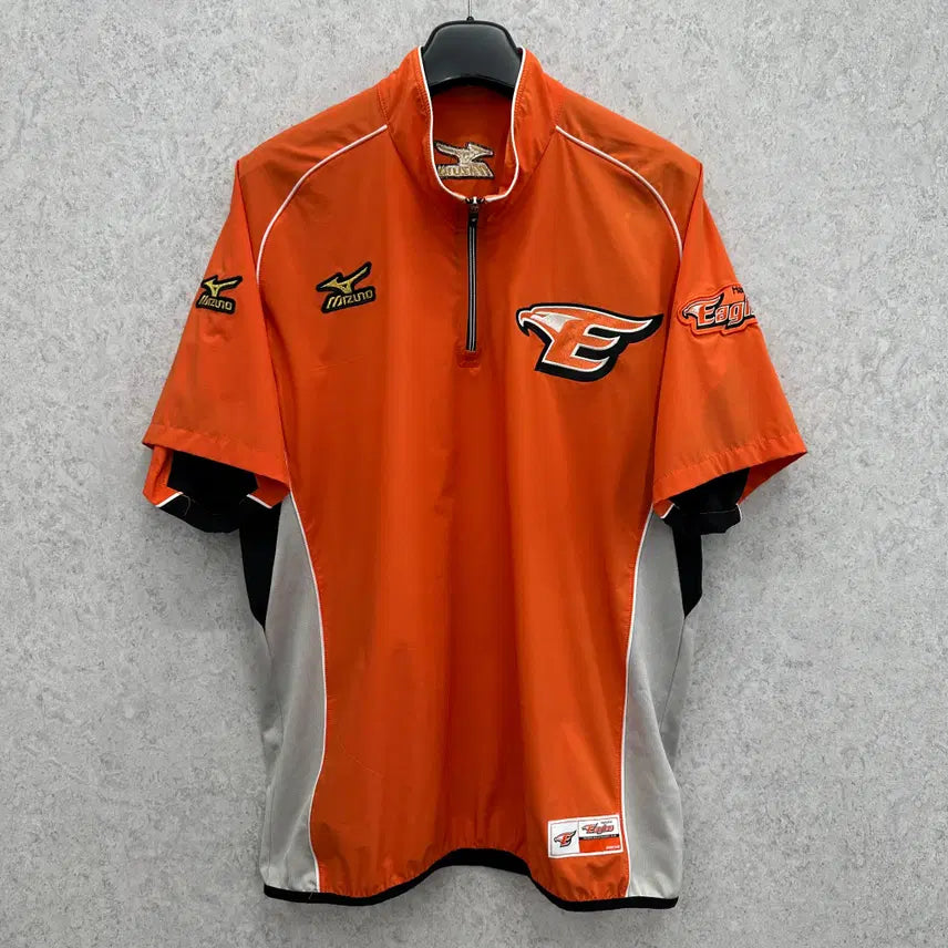 [BUNJANG] Mizuno Hanwha Eagles Authentic Men's 4XL Short Sleeve Windbreaker / 4XL 미즈노 한화 이글스 어센틱 남자 웜업 반팔 바람막이