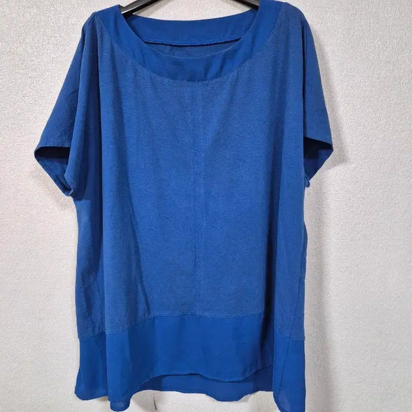 [BUNJANG] The AtG Blue Lyocell Blouse Free Size / 더앳지 블루 리오셀 블라우스 프리