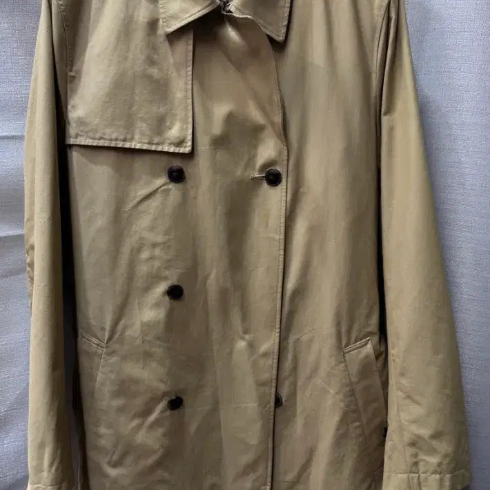 [BUNJANG] Theory Double Breasted Padded Trench Coat Beige / 띠어리옴므 더블 패딩 트렌치코트 (100)