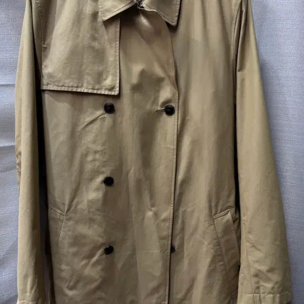 [BUNJANG] Theory Double Breasted Padded Trench Coat Beige / 띠어리옴므 더블 패딩 트렌치코트 (100)