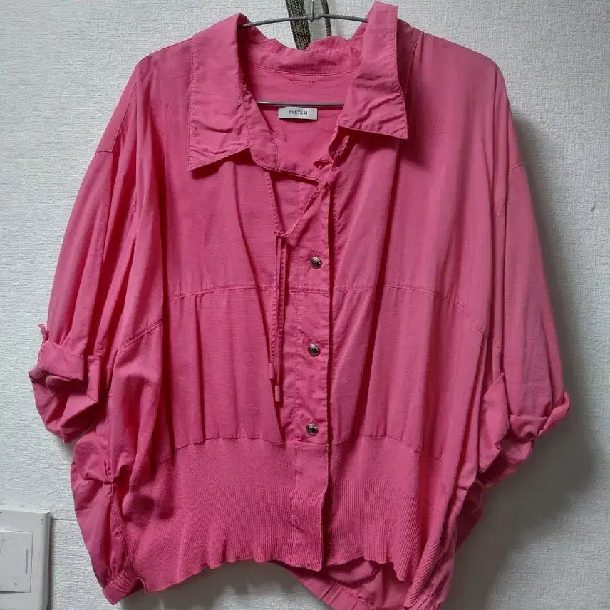 [BUNJANG] System Pink Short Sleeve T-Shirt / 시스템티셔츠88  날씬77까지