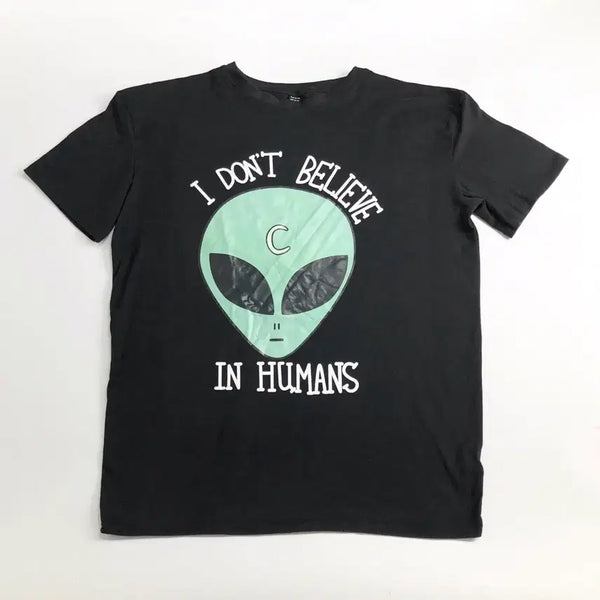 [BUNJANG] Alien Printing Short-Sleeve T-Shirt / 외계인 프린팅 반팔