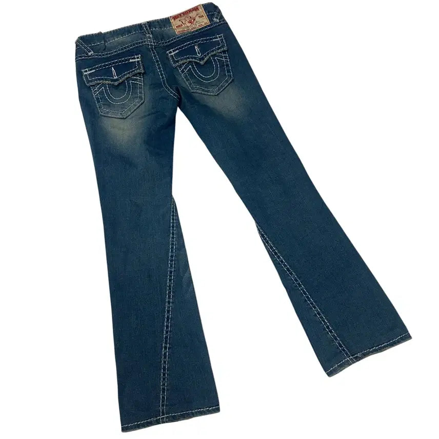 [BUNJANG] True Religion White Stitch Joey Super T Bootcut Washed Denim Jeans 28 / 트루릴리전 화이트스티치 조이슈퍼티 부츠컷워싱데님진 28