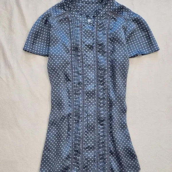[BUNJANG] Vintage Mori Girl Polka Dot Top / 빈티지 모리걸 하구미 도트 탑