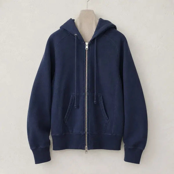 [BUNJANG] ANATOMICA Cotton Navy Zip-Up Hoodie / [ANATOMICA] 코튼 네이비 집업 후디