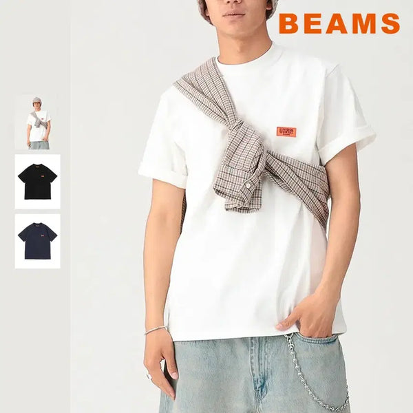 [BUNJANG] BEAMS x Universal Overall Logo T-Shirt / 빔즈 별주 유니버설오버올 로고 티셔츠
