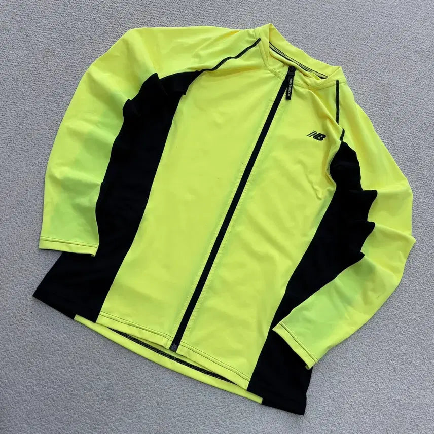 [BUNJANG] New Balance Men's Fluorescent Yellow Performance Full-Zip Jacket / 100 뉴발란스 남성 형광노랑 기능성 집업 자켓 0702E