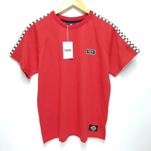 [BUNJANG] TRTK Mono Check Raglan Short Sleeve T-Shirt Red / TRTK 모노 체크 레글런 반팔티 F 레드