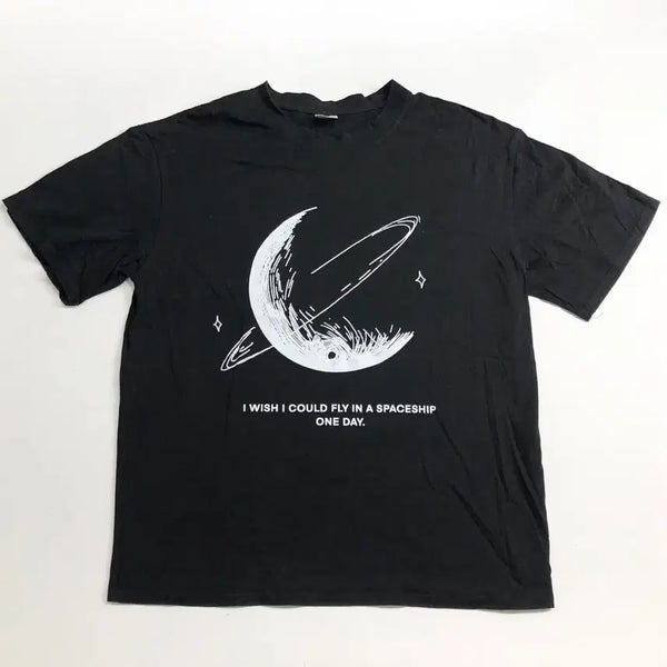 [BUNJANG] Graphic Print Short Sleeve T-Shirt / 우주 그래픽 반팔