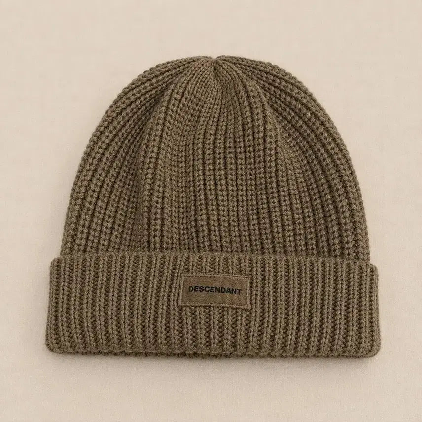 [BUNJANG] DESCENDANT Wool Blend Logo Beanie Khaki / [DESCENDANT] 울 혼방 카키 로고 비니