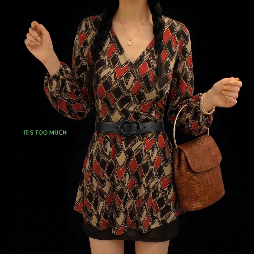 [BUNJANG] Retro Floral Blouse Women's Top / Q1895 복고블라우스 여성티셔츠 여자티셔츠 여성블라우스 플라워블라우스